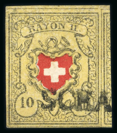 Stamp of Switzerland / Schweiz » Rayonmarken » Rayon II, gelb, ohne Kreuzeinfassung (STEIN D) 1850, Rayon II, Type 7, Stein D-LU