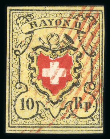 Stamp of Switzerland / Schweiz » Rayonmarken » Rayon II, gelb, ohne Kreuzeinfassung (STEIN E) 1850, Rayon II, Type 26, Stein E-LU