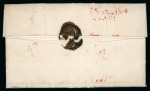 Stamp of Ireland » Pre-Stamp Postal History » Independant Post Office Period - 1784-1831 1819 (4.1) Folded entire to Mountrath, showing a red-crowned