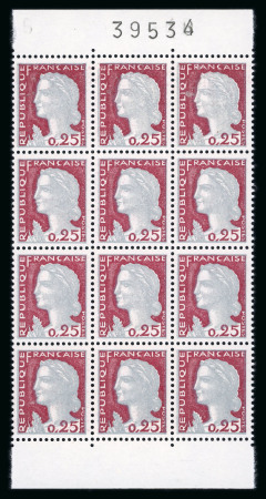 Stamp of France » Émissions à partir de 1900 1960, Marianne de Décaris Y&T n°1263, 3 bandes verticales