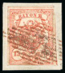 Stamp of Switzerland / Schweiz » Rayonmarken » Rayon III, kleine Ziffer (Cts.) 1852, Rayon III kleine Wertziffern Centimes auf kleinem Briefstück