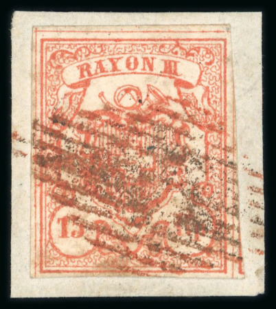 Stamp of Switzerland / Schweiz » Rayonmarken » Rayon III, kleine Ziffer (Cts.) 1852, Rayon III kleine Wertziffern Centimes auf kleinem Briefstück