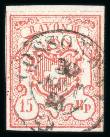 Stamp of Switzerland / Schweiz » Rayonmarken » Rayon III (grosse Ziffer) 1852, Rayon III grosse Wertziffern