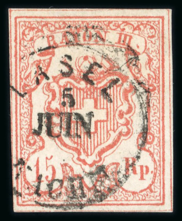 Stamp of Switzerland / Schweiz » Rayonmarken » Rayon III (grosse Ziffer) 1852, Rayon III grosse Wertziffern, Type 9