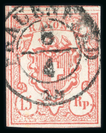Stamp of Switzerland / Schweiz » Rayonmarken » Rayon III (grosse Ziffer) 1852, Rayon III grosse Wertziffern, Type 7