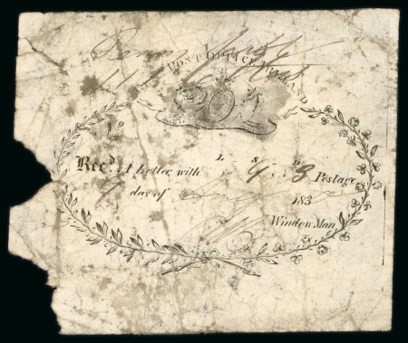 Stamp of Ireland » Pre-Stamp Postal History » Independant Post Office Period - 1784-1831 1830 (4.8) The Window Man without sun rays being the