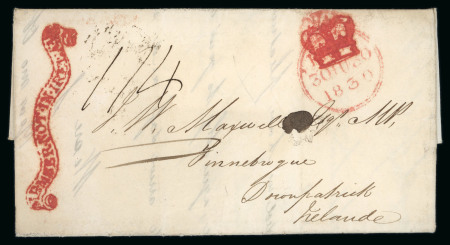 Stamp of Ireland » Pre-Stamp Postal History » Independant Post Office Period - 1784-1831 1830 (30.6) Folded entire sent from London via Dublin