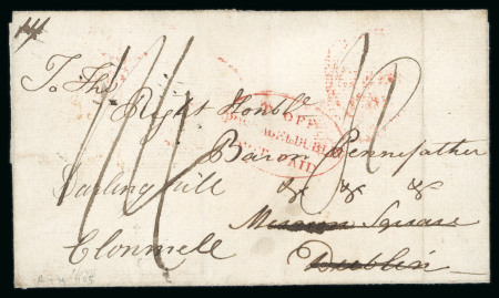 Stamp of Ireland » Pre-Stamp Postal History » Independant Post Office Period - 1784-1831 1827 (12.9) Folded cover sent from Liverpool to Dublin,