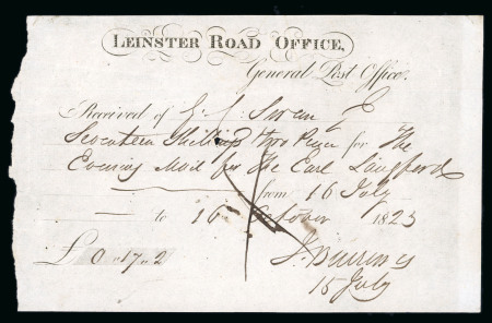 Stamp of Ireland » Pre-Stamp Postal History » Independant Post Office Period - 1784-1831 1823 (15.7) Folded entire from Edinburgh to Newtownmountkennedy