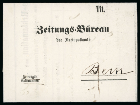 Stamp of Switzerland / Schweiz » Vorphilatelie 1861, Postformular als seltene Zeitungsreklamation