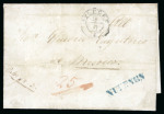Stamp of Switzerland / Schweiz » Vorphilatelie 1853, Valoren Wertbrief von Nufenen nach Mesocco