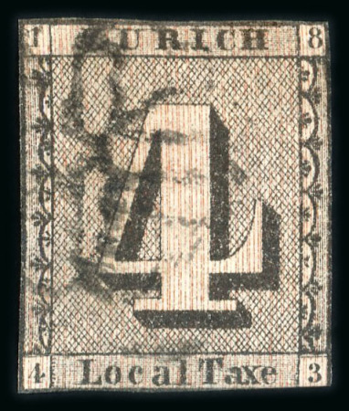 Stamp of Switzerland / Schweiz » Kantonalmarken » Zürich Fälschung eines Probedrucks der Zürich 4 und der Zürich 6