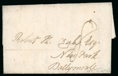 Stamp of Ireland » Pre-Stamp Postal History » Independant Post Office Period - 1784-1831 1808 (1.2) Folded entire from Hacketstown (County Carlow)
