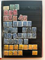 Stamp of Chile 1855-1980, in a stockbook hundreds of mint and used stamps