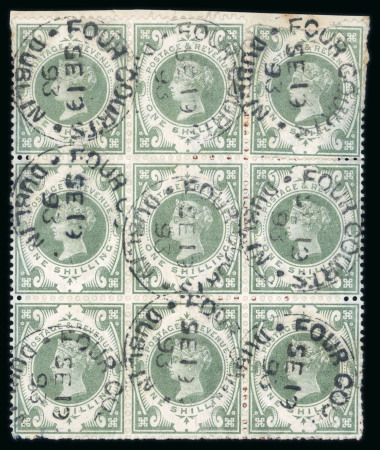 Stamp of Ireland » GB Used In Ireland 1997-91 Jubliee 1s green, used block of nine each cancelled