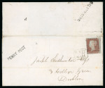 Stamp of Ireland » Postal History (Arranged alphabetically by County) Cavan - Ballyhaise: 1847 Folded entire to Dublin, franked