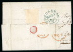 Stamp of Ireland » Pre-Stamp Postal History » Independant Post Office Period - 1784-1831 1850-51 Entire and envelope to Brighton and London