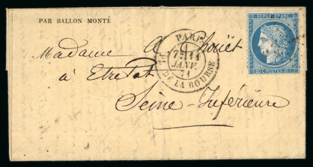 Stamp of France » Ballons Montés 1871, Gazette des Absents n°25 transportée par ballon