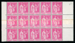 Stamp of France » Variétés et curiosités 1937, impression sur raccord dans un bloc de 15 timbres