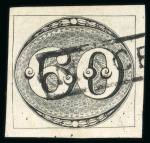 Stamp of Brazil » 1843 Bull's Eyes Maceio: 1843 Bull's Eyes 60r used framed Maceio