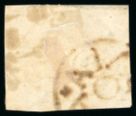 Stamp of Brazil » 1843 Bull's Eyes Atibaia: 1843 Bull's Eyes 30r worn impression used two cancels