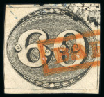 Stamp of Brazil » 1843 Bull's Eyes Baependy (MG): 1843 Bulls Eye 60r. used part red framed hs