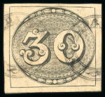 Stamp of Brazil » 1843 Bull's Eyes 1843 Bull's Eyes 30r intermediate impression used part two cancels
