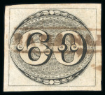 Stamp of Brazil » 1843 Bull's Eyes 1843 Bull's Eyes 60r intermediate impression used framed cancel