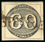 Stamp of Brazil » 1843 Bull's Eyes 1843 Bull's Eyes 60r early impression used part unframed cancel