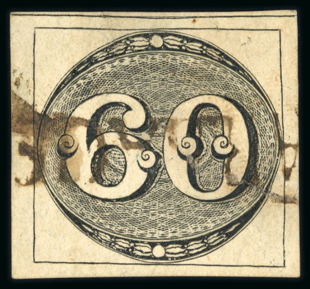 Stamp of Brazil » 1843 Bull's Eyes 1843 Bull's Eyes 60r early impression used part unframed cancel