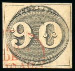 Stamp of Brazil » 1843 Bull's Eyes 1843 Bulls Eyes 90r intermediate impression used part red cancel