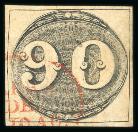 Stamp of Brazil » 1843 Bull's Eyes 1843 Bulls Eyes 90r intermediate impression used part red cancel