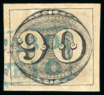 Stamp of Brazil » 1843 Bull's Eyes 1843 Bull's Eyes 90r  intermediate impression used with blue handstamp