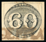 Stamp of Brazil » 1843 Bull's Eyes Cachoeira: 1843 Bull's Eyes 60r late impression used part brown cancel