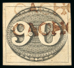 Stamp of Brazil » 1843 Bull's Eyes Cachoeira: 1843 Bull's Eyes 90r intermediate impression used part two brown handstamps