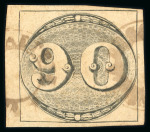 Stamp of Brazil » 1843 Bull's Eyes 1843 Bull's Eyes 90r late impression used part two handstamps