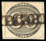 Stamp of Brazil » 1843 Bull's Eyes 1843 Bull's Eyes 60r early impression part stright-line hs