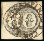 Stamp of Brazil » 1843 Bull's Eyes Campinas: 1843 Bull's Eyes 60r intermediate impression used large part cancel