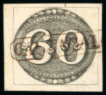 Stamp of Brazil » 1843 Bull's Eyes Cantagalo: 1843 Bull's Eyes 60r early impression used large part hs
