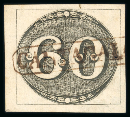 Stamp of Brazil » 1843 Bull's Eyes Cantagalo: 1843 Bull's Eyes 60r early impression used large part hs