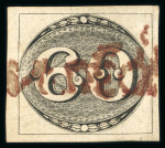 Stamp of Brazil » 1843 Bull's Eyes Campos: 1843 Bull's Eyes 60r early printing used part brown handstamp