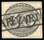 Stamp of Brazil » 1843 Bull's Eyes 1843 Bull's Eyes 30r early impression used large part ds