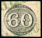 Stamp of Brazil » 1843 Bull's Eyes Carinhanha S.I. De: 1843 Bull's Eyes 60r intermediate impression used green cancels