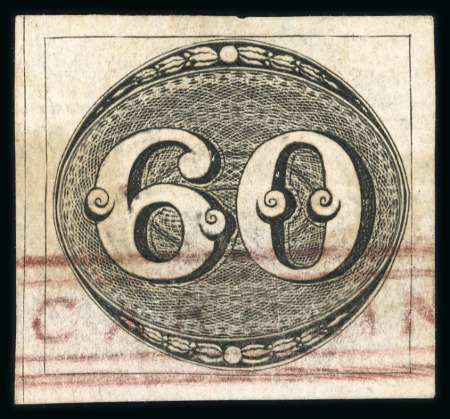 Stamp of Brazil » 1843 Bull's Eyes 1843 Bull's Eyes 60r early impression used large part hs