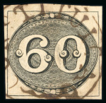 Stamp of Brazil » 1843 Bull's Eyes Constituicao (SP): 1843 Bull's Eyes 60r early impression used large part ds