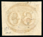 Stamp of Brazil » 1843 Bull's Eyes Cuiaba: 1843 Bull's Eye 60r. black used with part black unframed date stamp (Ayres 1139 var)
