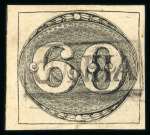 Stamp of Brazil » 1843 Bull's Eyes Cunha: 1843 Bull's Eyes 60r used full handstamp