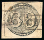 Stamp of Brazil » 1843 Bull's Eyes Cutia: 1843 Bull's Eyes 60r used with two partial  hs