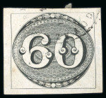 Stamp of Brazil » 1843 Bull's Eyes Goyaz: 1843 Bull's Eyes 60r used with faint cds