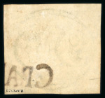 Stamp of Brazil » 1843 Bull's Eyes Granja (CE): 1843 Bull's Eyes 90r used part handstamp, large G